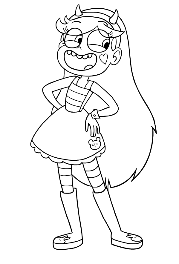 Marco and Star Butterfly Star coloring page.