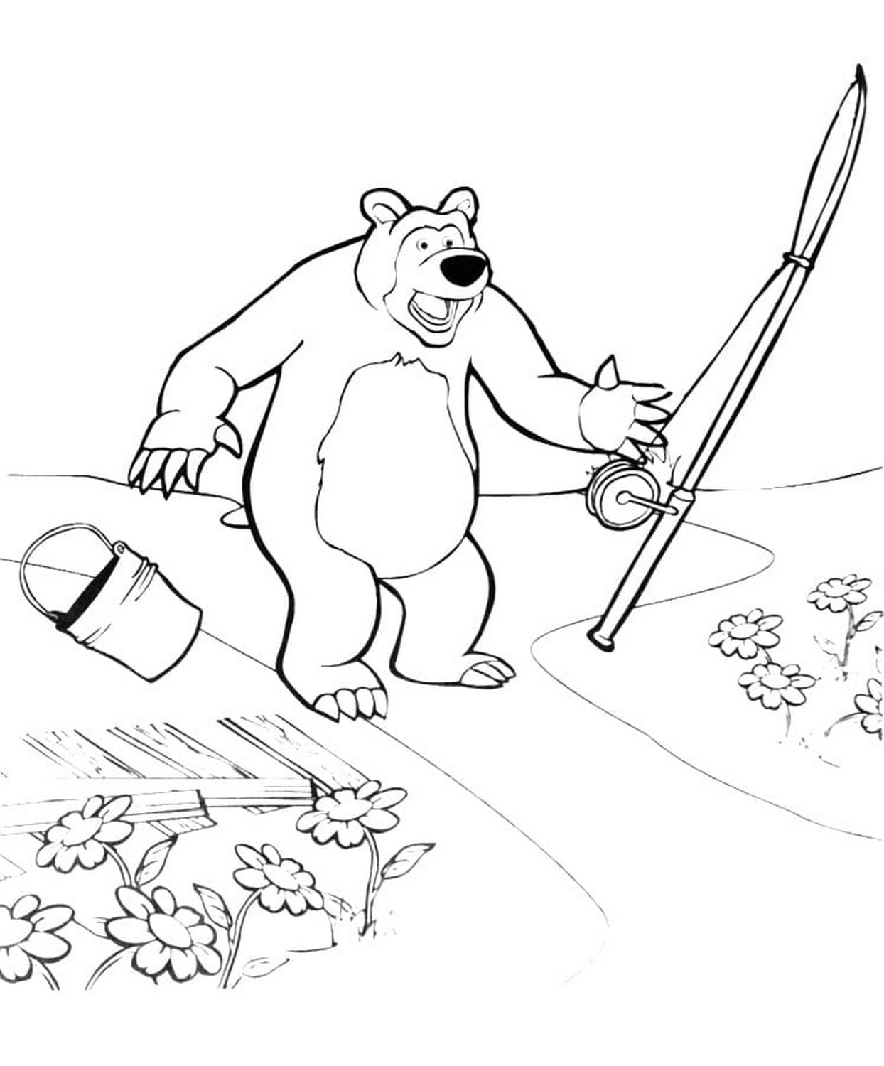Desenho 17 de Masha e o Urso para imprimir e colorir