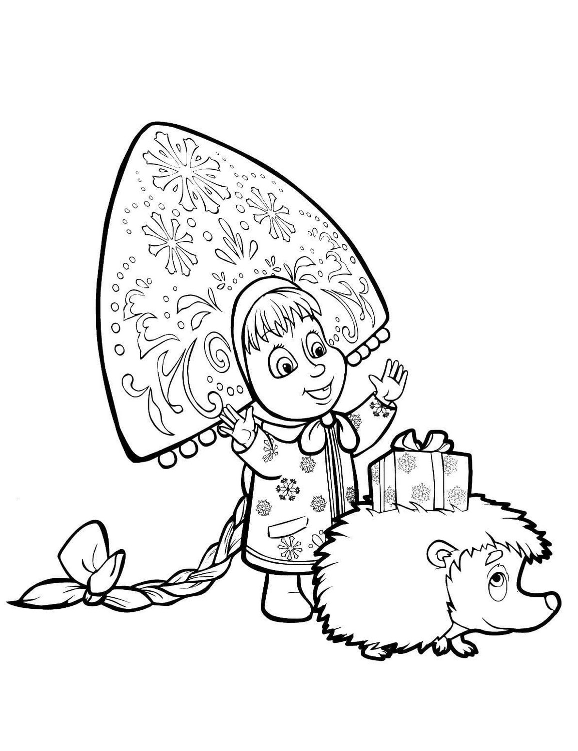 Masha and the Bear 18 drawing from Masha and the Bear to print and color