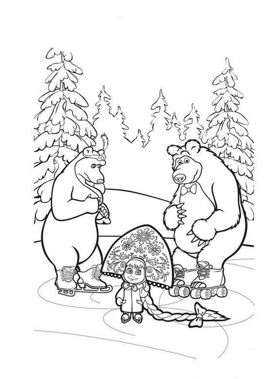 Dibujo 20 de Masha y el oso para imprimir y colorear