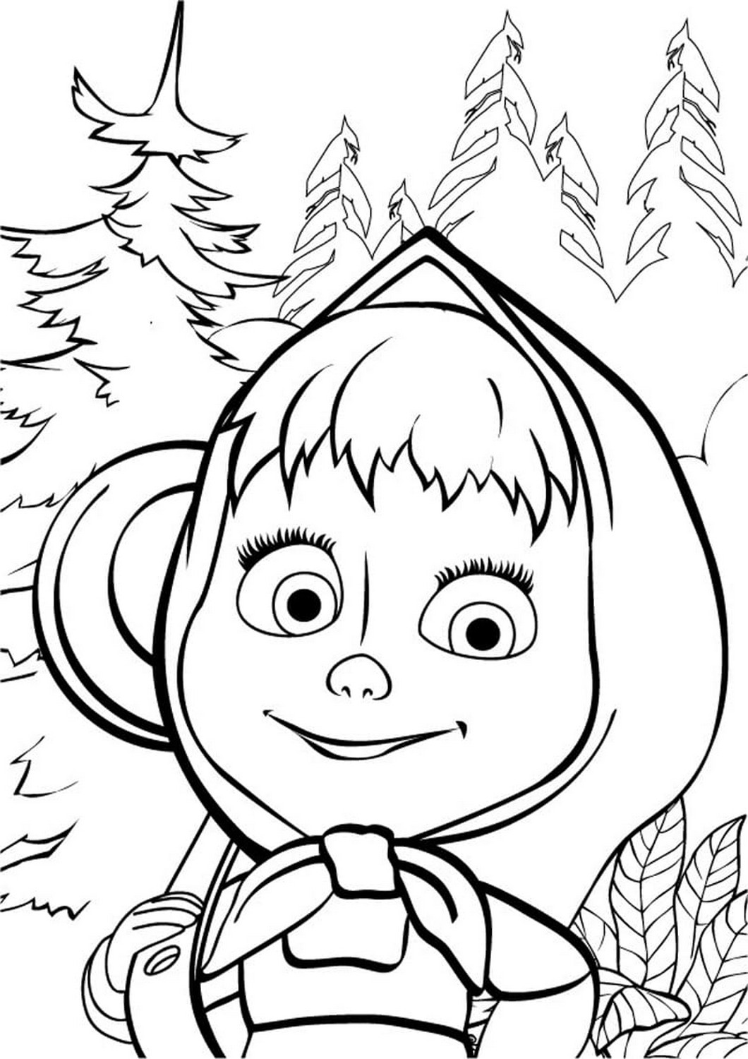 Drawing 23 of Masha and the Bear to print and color
