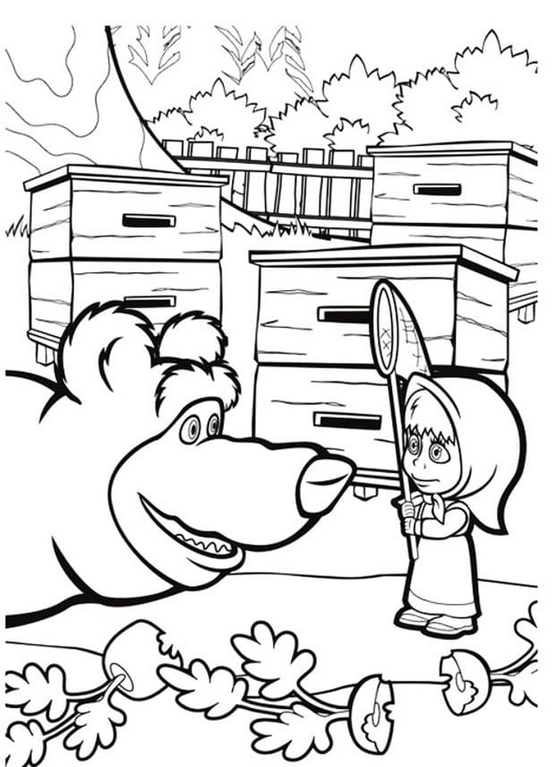 Masha and the Bear 40 drawing from Masha and the Bear to print and color