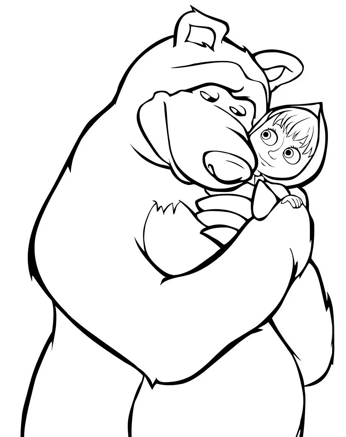 Dibujo 55 de Masha y el oso para imprimir y colorear