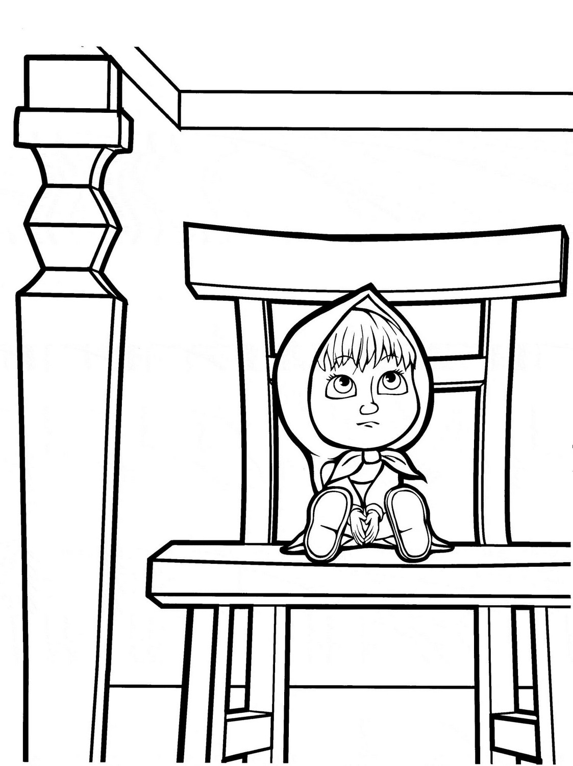 Drawing 09 of Masha and the Bear to print and color