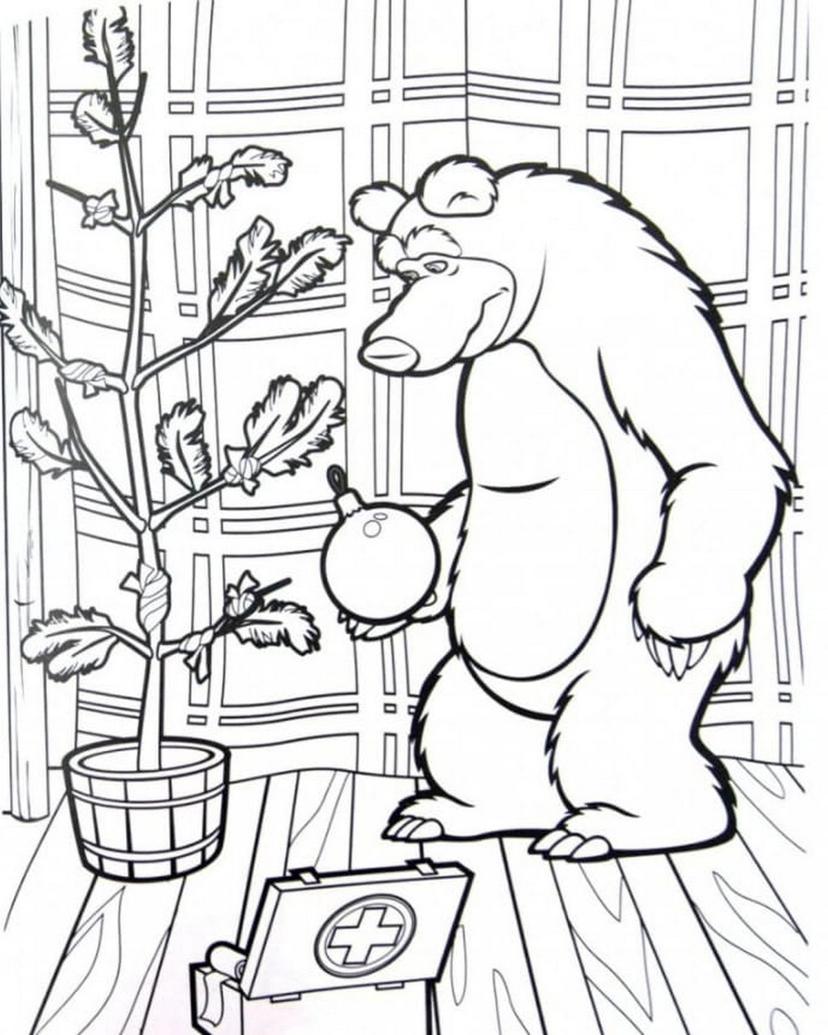 Mascha und der Br 64  coloring page to print and coloring
