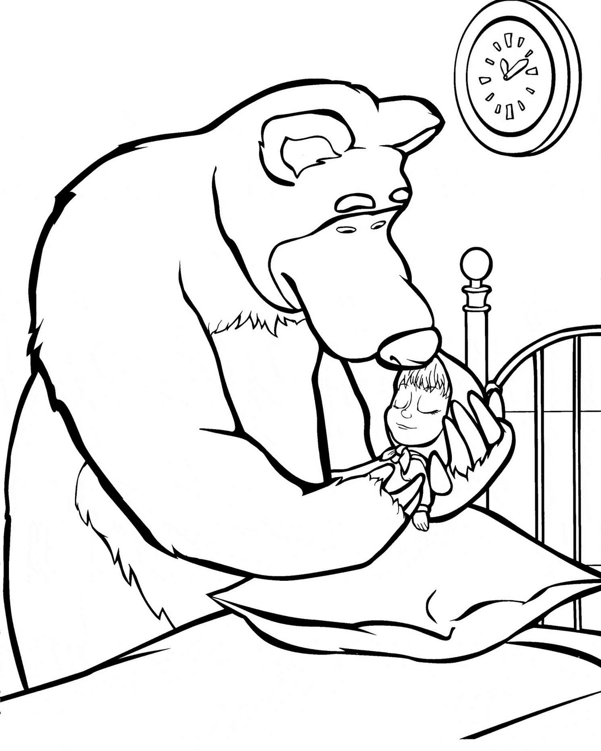 Desenho 69 de Masha e o Urso para imprimir e colorir