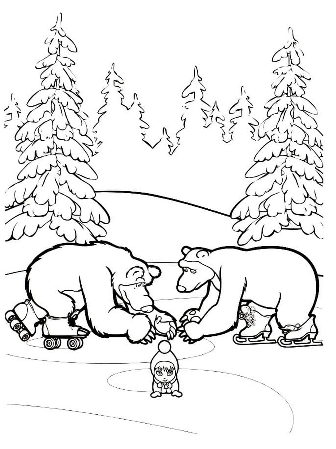 Desenho 73 de Masha e o Urso para imprimir e colorir
