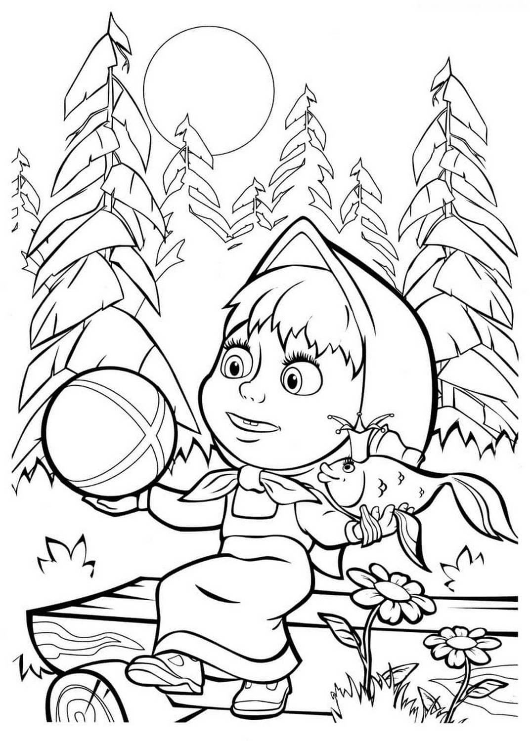 Drawing 27 of Masha and the Bear to print and color