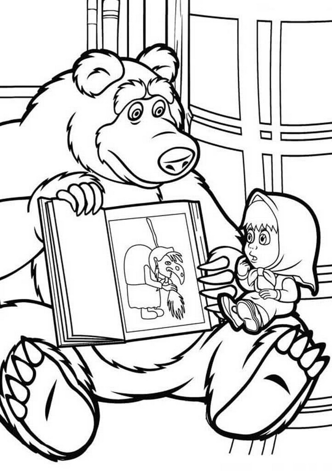 Masha and the Bear 81 drawing from Masha and the Bear to print and color