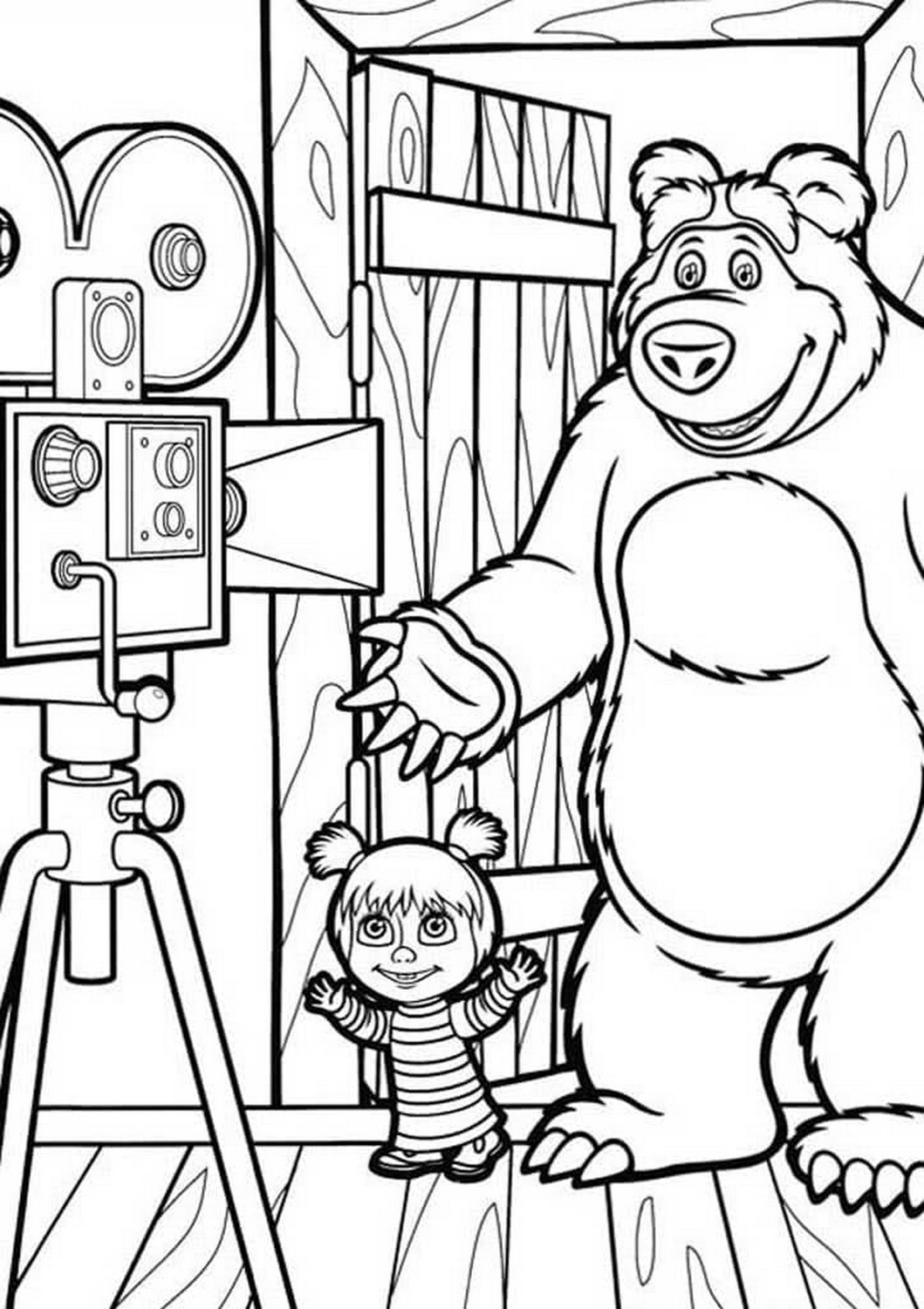 Masha and the Bear 95 drawing from Masha and the Bear to print and color