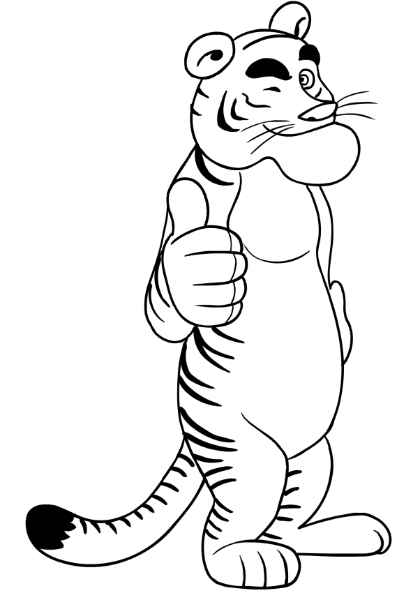 Dibujo para colorear de la amiga de Tigre, Masha y Oso