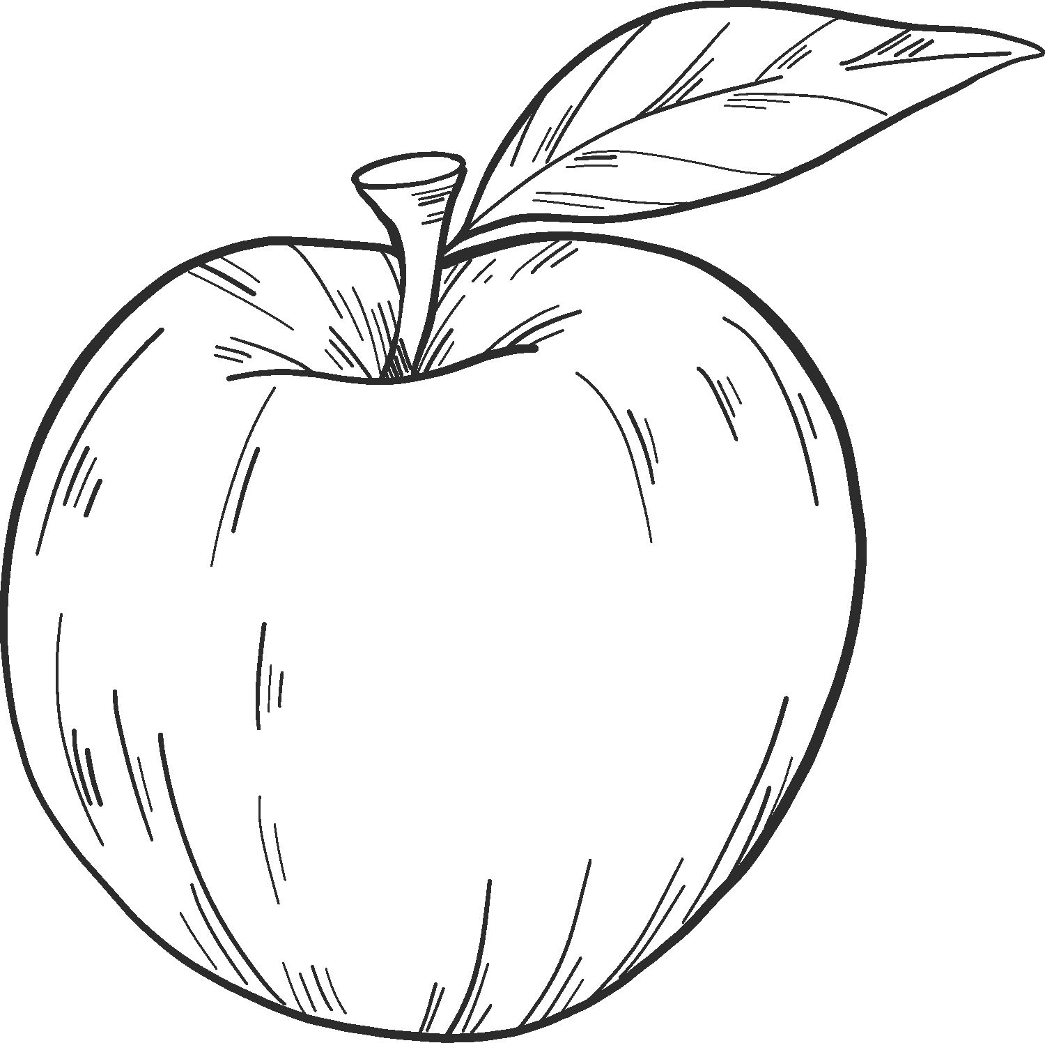 Dibujo manzana 05 de manzanas para imprimir y colorear