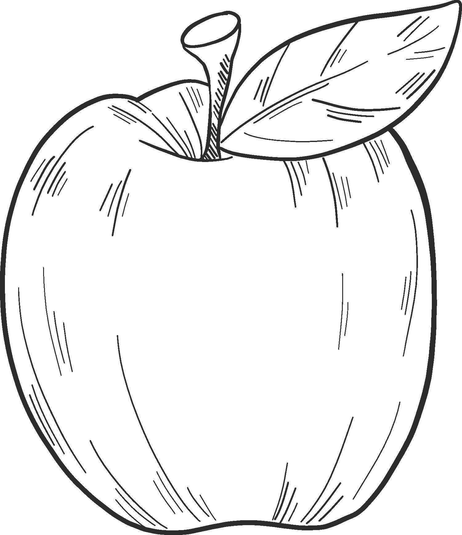 Dibujo 06 de Manzana para imprimir y colorear