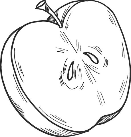 Dibujo 08 de Manzana para imprimir y colorear