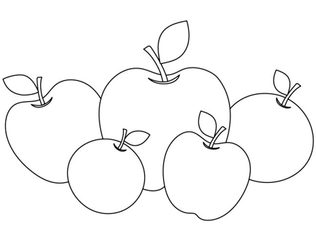 Ausmalbilder Apfel 15  à zum Drucken und Frben