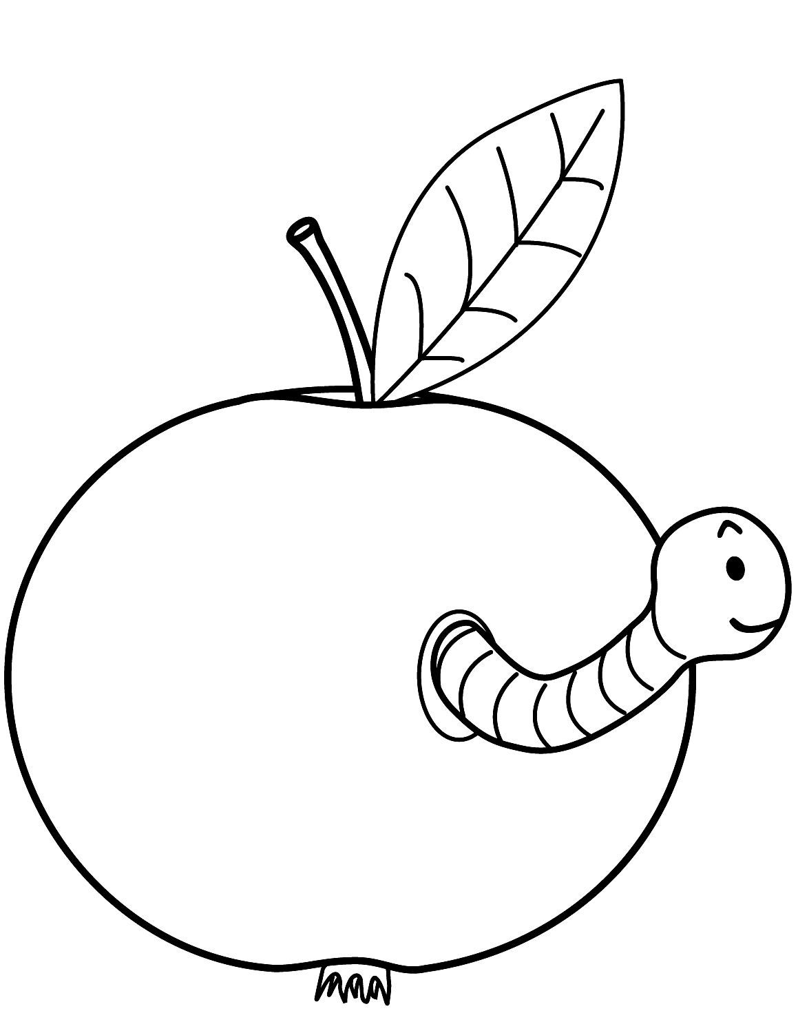 Dibujo 17 de Manzana para imprimir y colorear