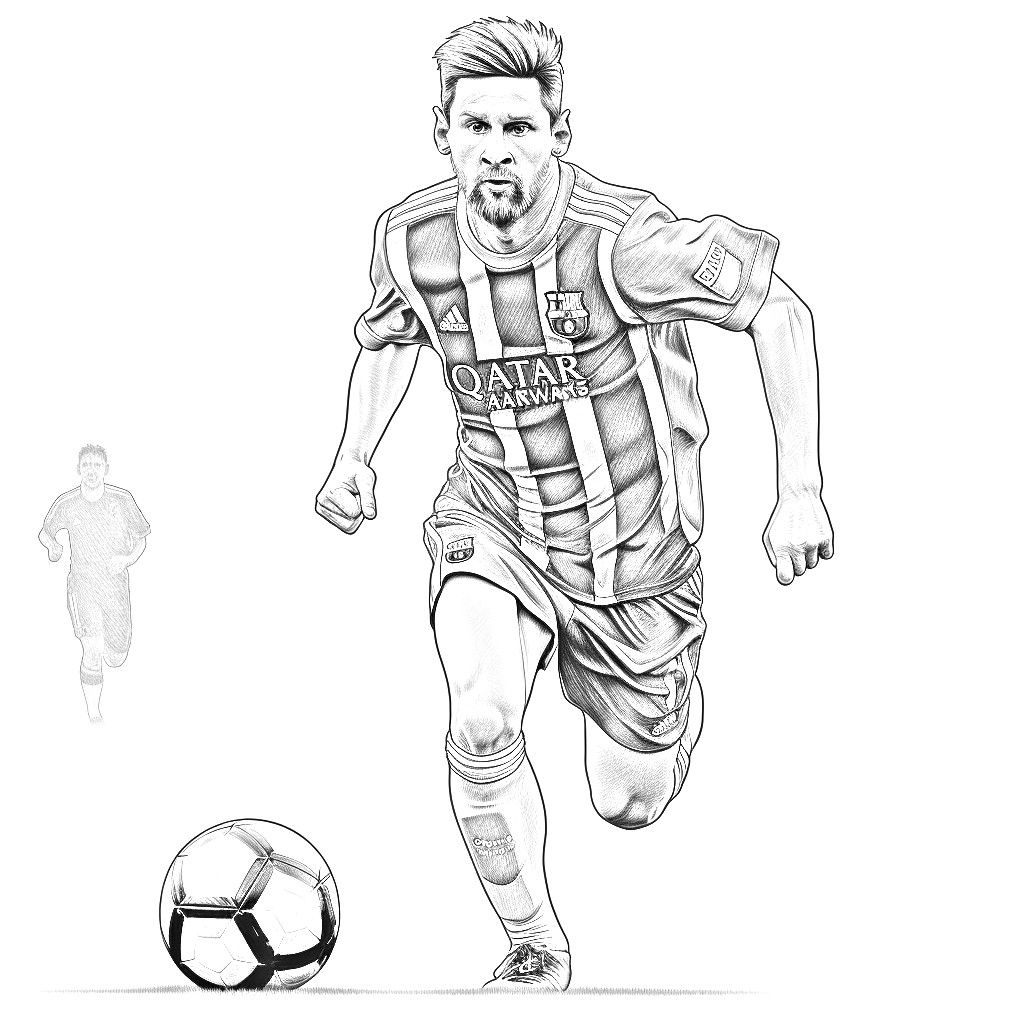 Coloriage Lionel Messi 06 à imprimer et colorier