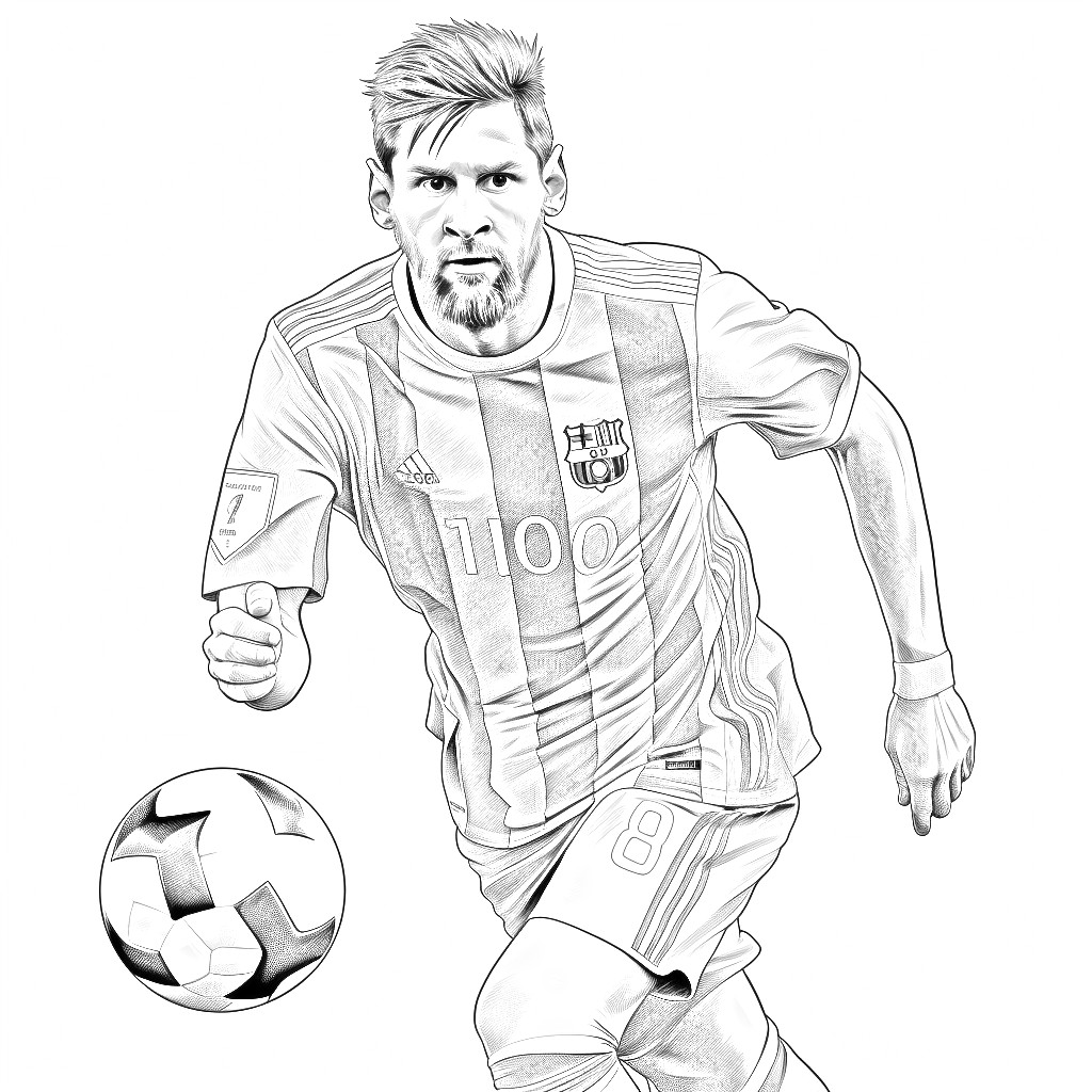 Coloriage Lionel Messi 07 à imprimer et colorier