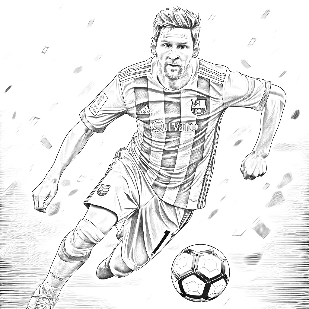 Coloriage Lionel Messi 09 à imprimer et colorier