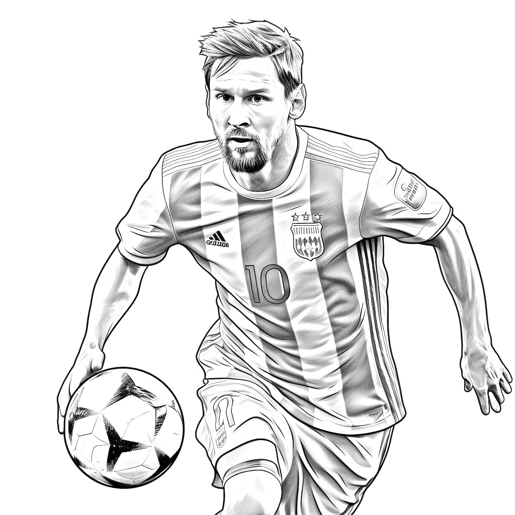 Coloriage Lionel Messi 10 à imprimer et colorier
