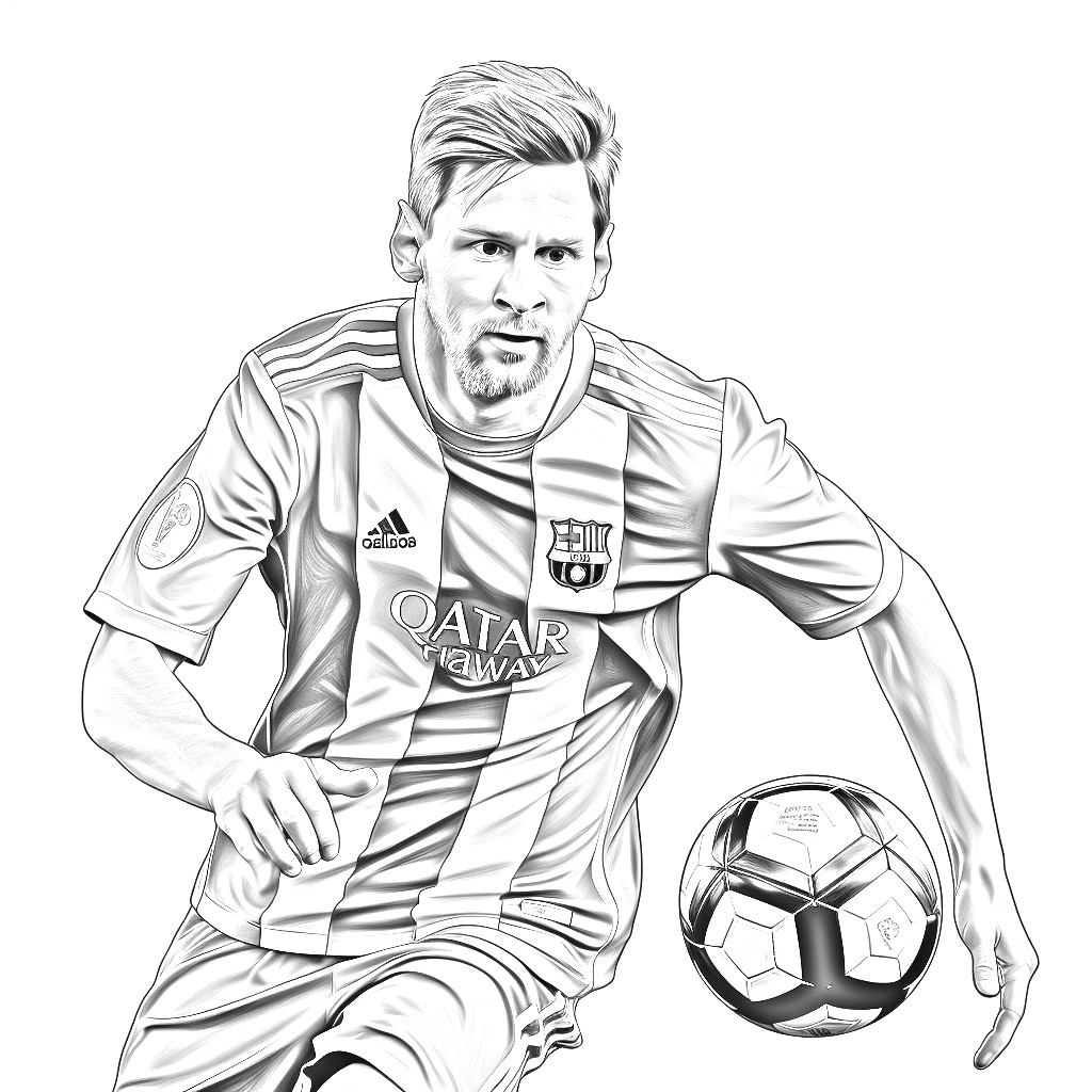 Coloriage Lionel Messi 11 à imprimer et colorier
