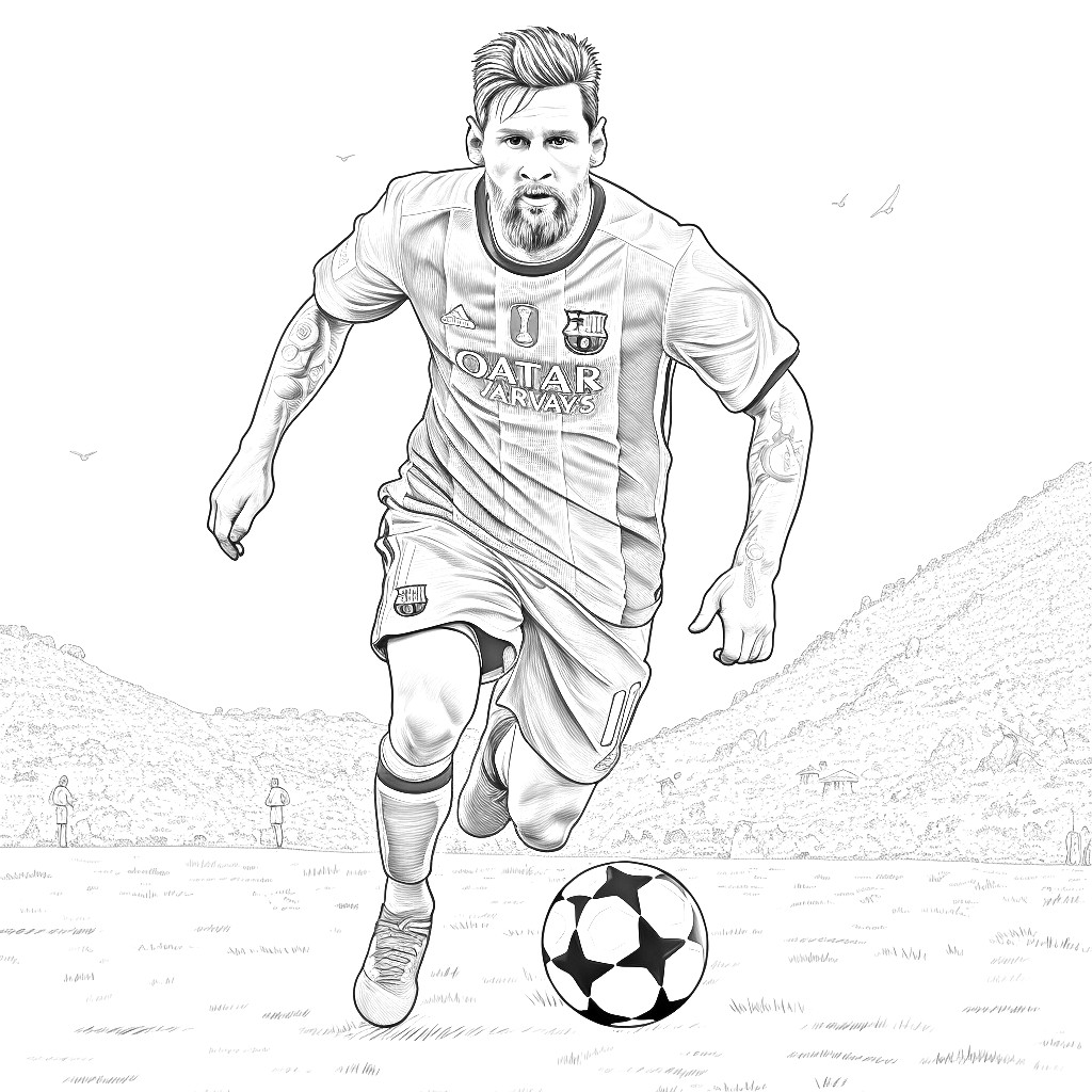 Coloriage Lionel Messi 12 à imprimer et colorier