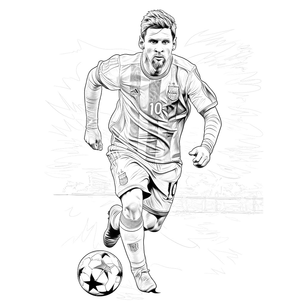 Coloriage Lionel Messi 13 à imprimer et colorier