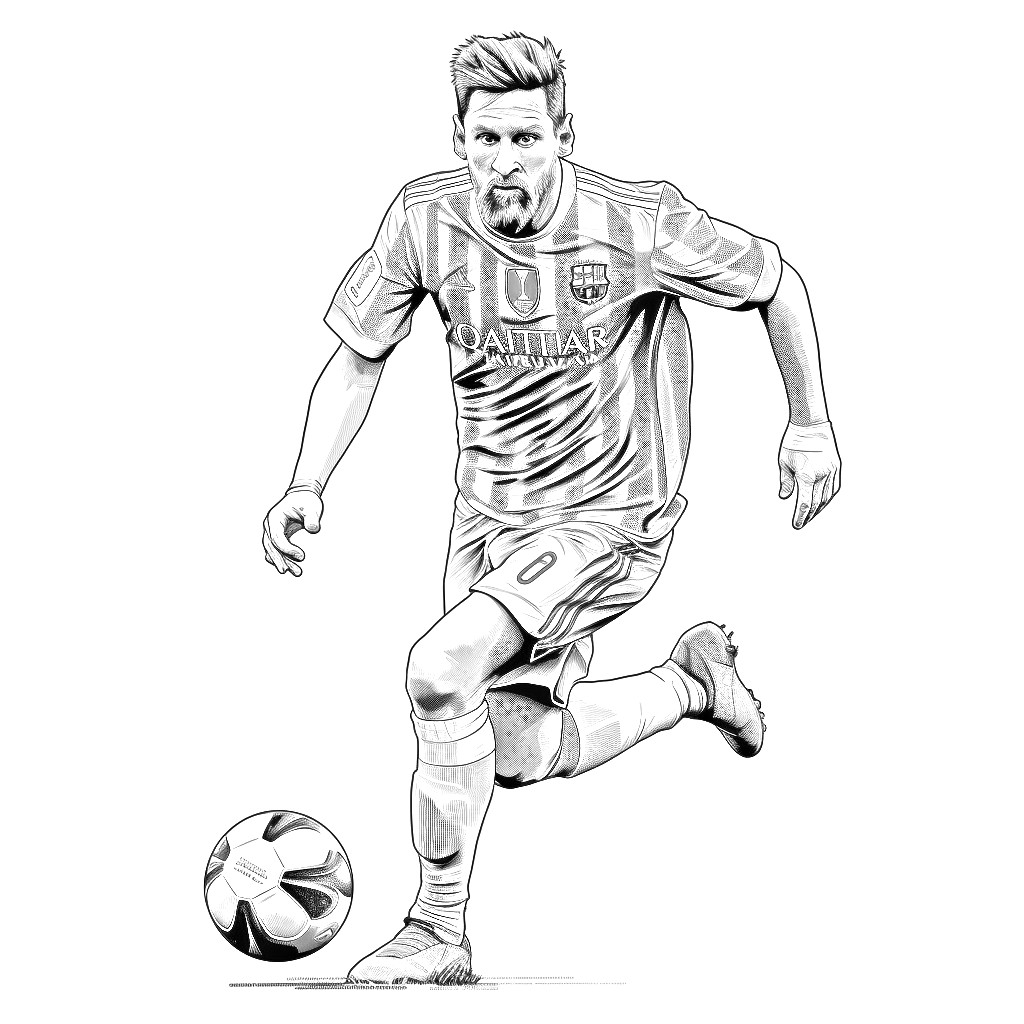 Coloriage Lionel Messi 15 à imprimer et colorier