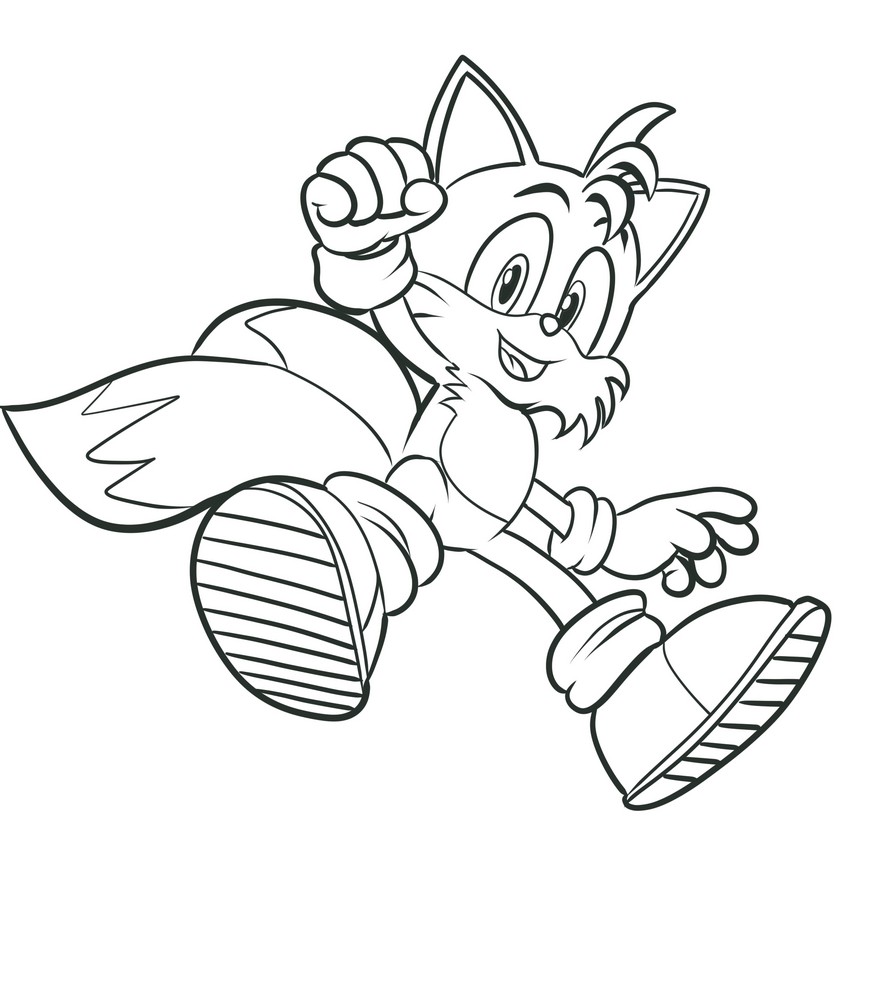 Desenho 01 de Miles Tails Prower para imprimir e colorir