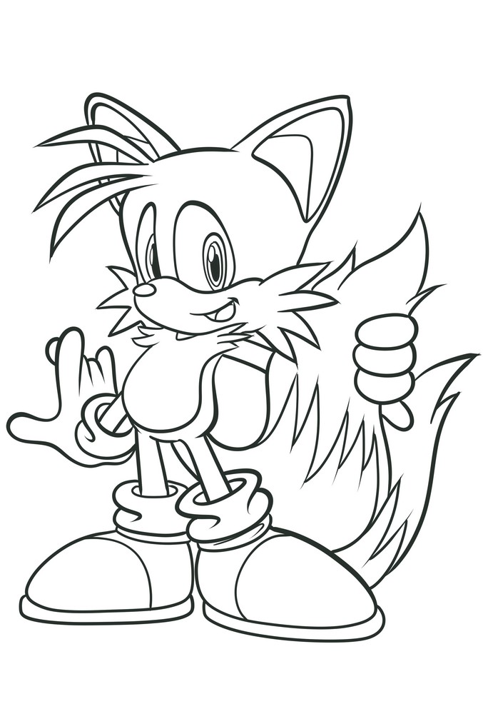 Coloriage 03 de Miles Tails Prower  imprimer et colorier