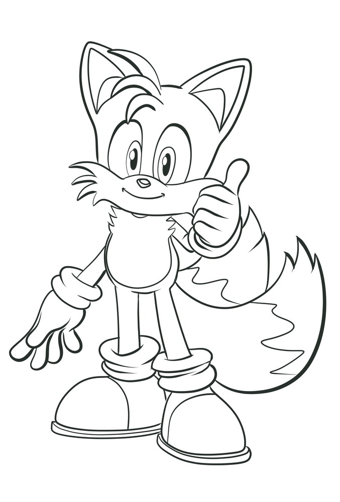 Desenho 08 de Miles Tails Prower para imprimir e colorir