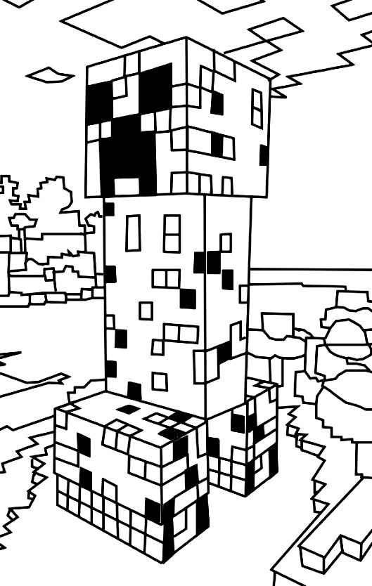 Coloriage 2 de Minecraft  imprimer et colorier