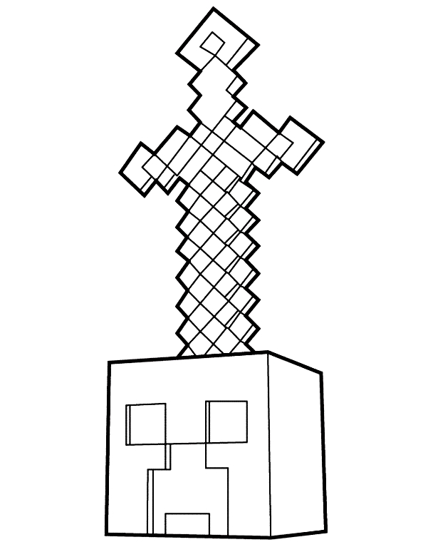 Desenho 3 de Minecraft para imprimir e colorir