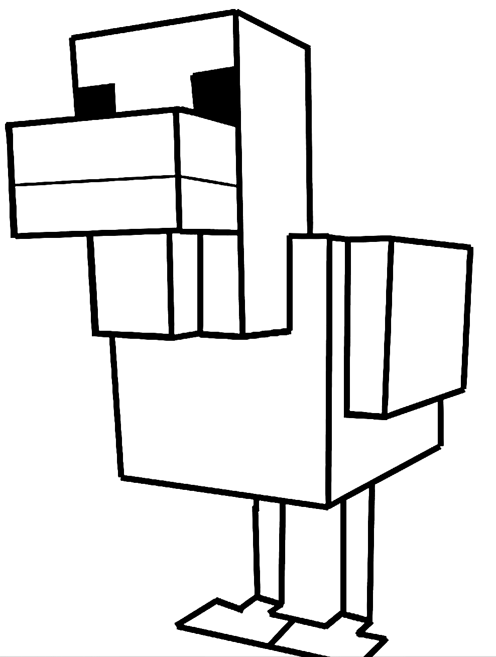 Disegno Di Pollo Di Minecraft Da Colorare