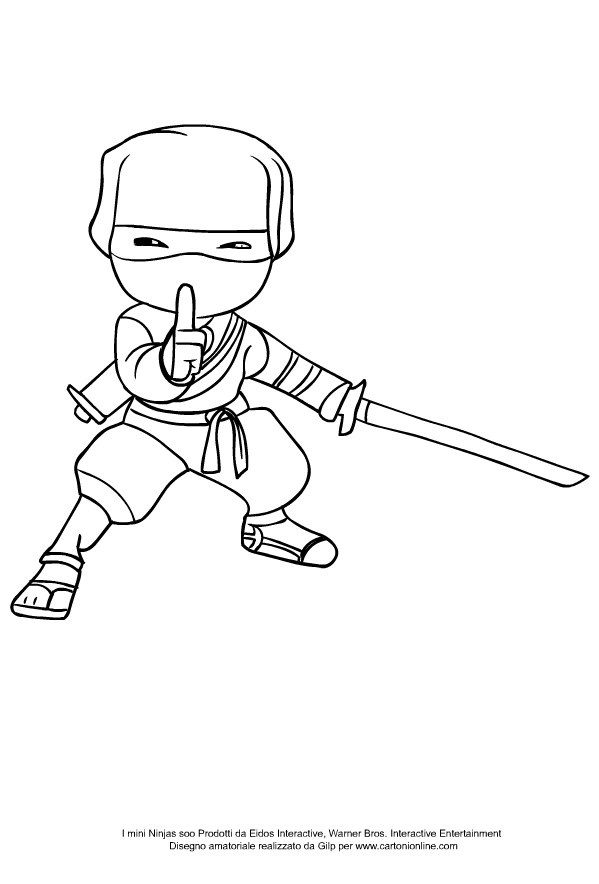 Colorear Hiro of the Mini Ninjas para imprimir y colorear