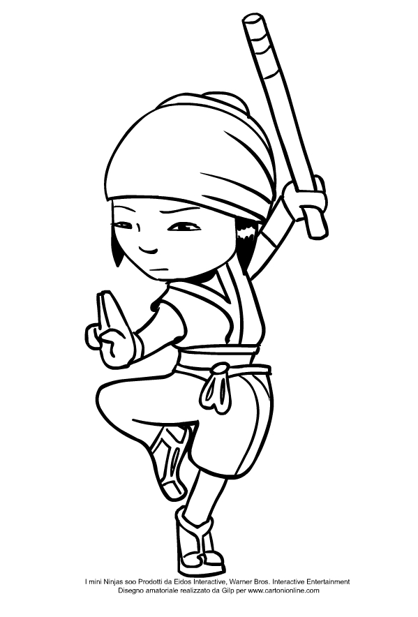 Colorear Suzume of Mini Ninjas para imprimir y colorear