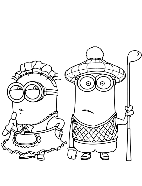 Dibujo 18 Minions para colorear