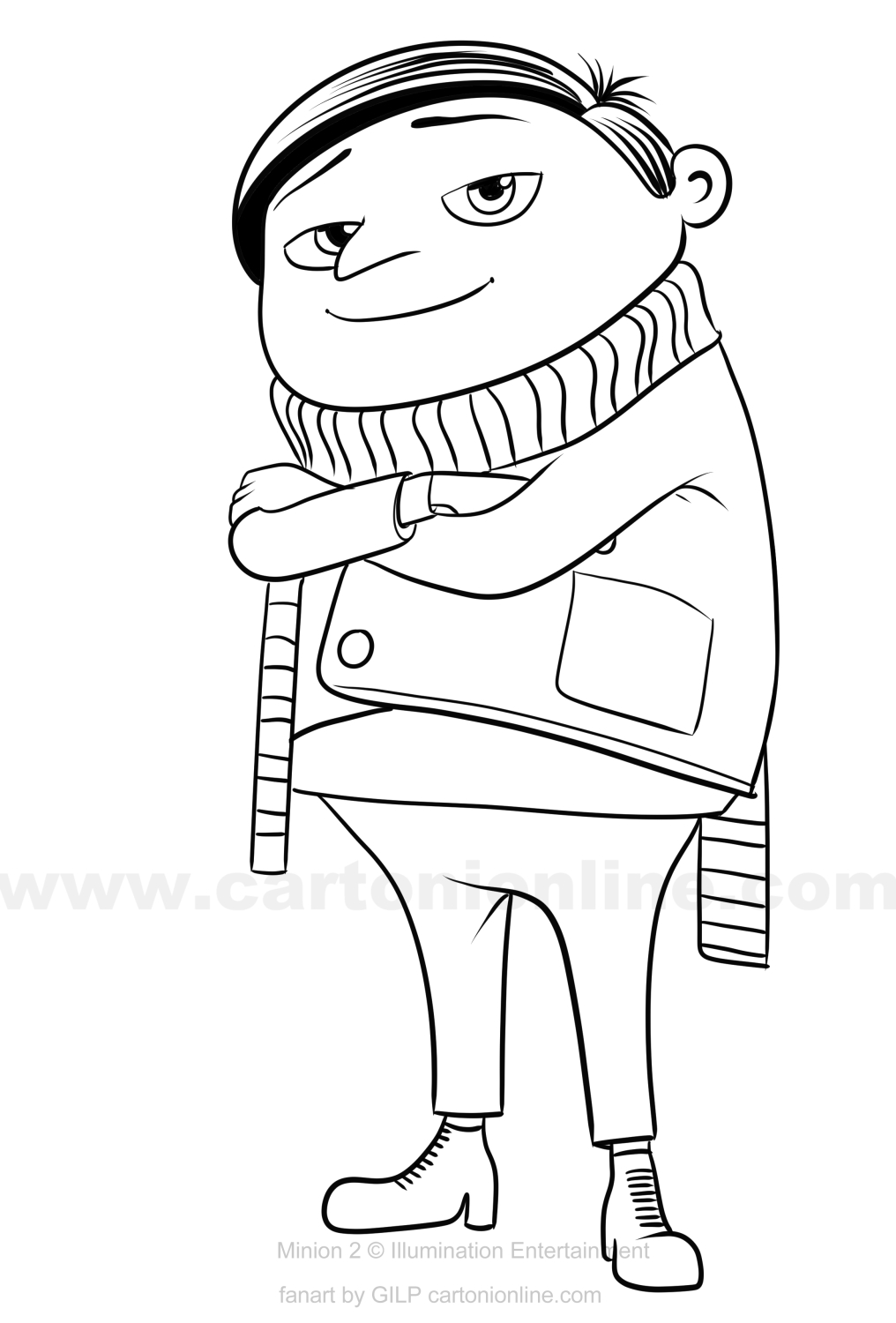 Gru from Minions: The Rise of Gru coloring page to print and coloring