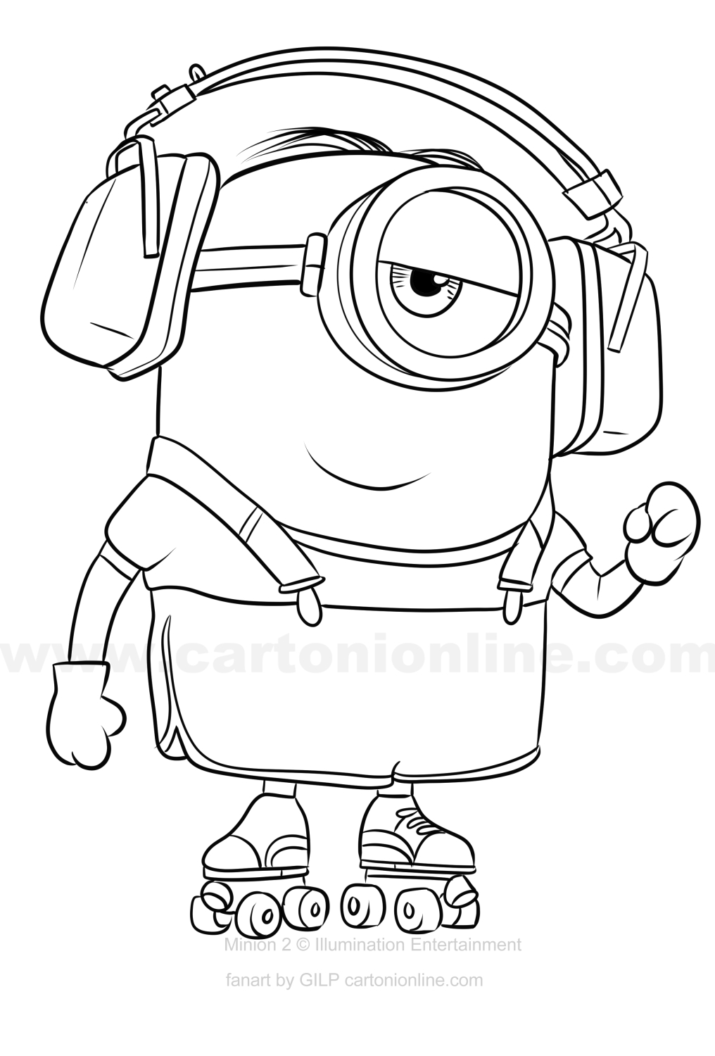 Disegno di Stuart di Minions 2 - Come Gru diventa cattivissimo da stampare e colorare