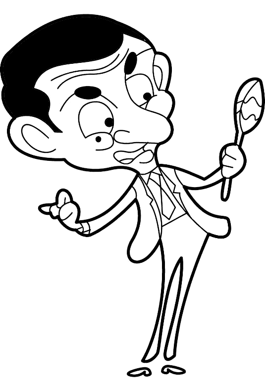 Mister Bean coloring page to print and color