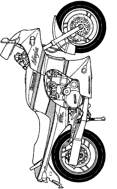印刷して色付けするオートバイの図2