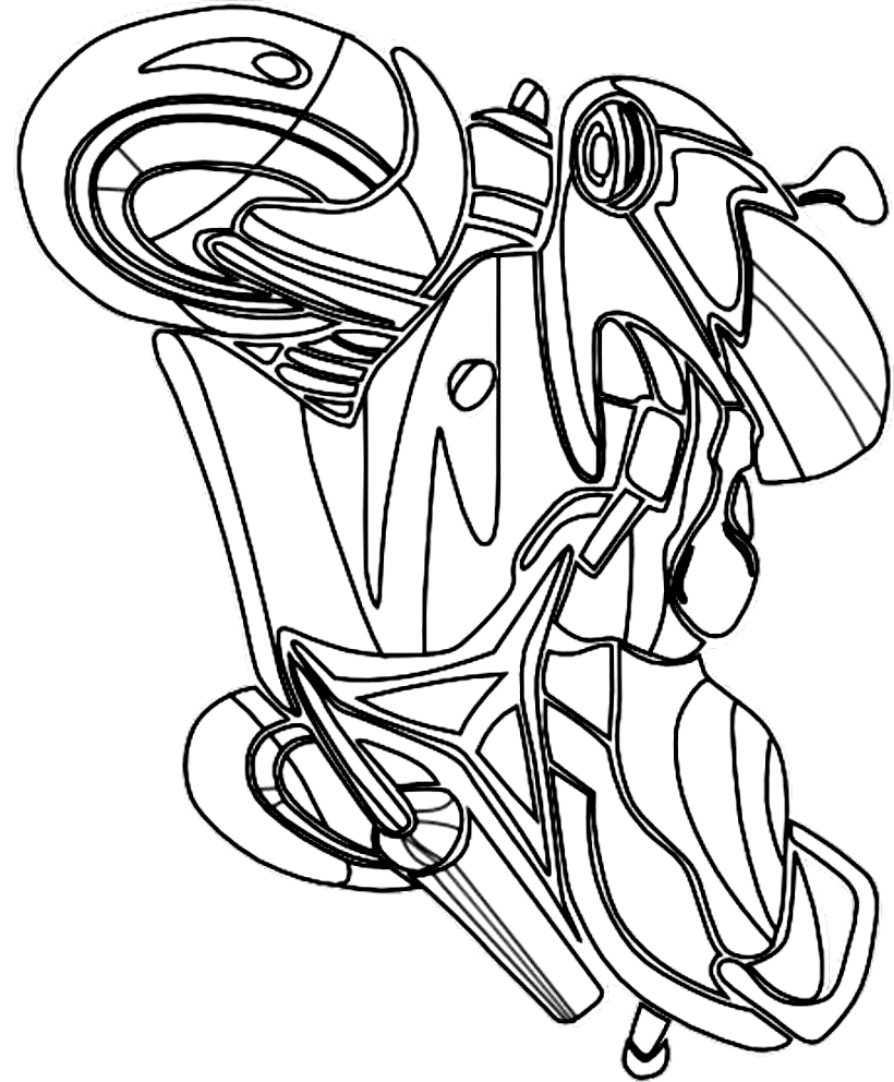 Drawing 10 from Motorcycles coloring page to print and coloring