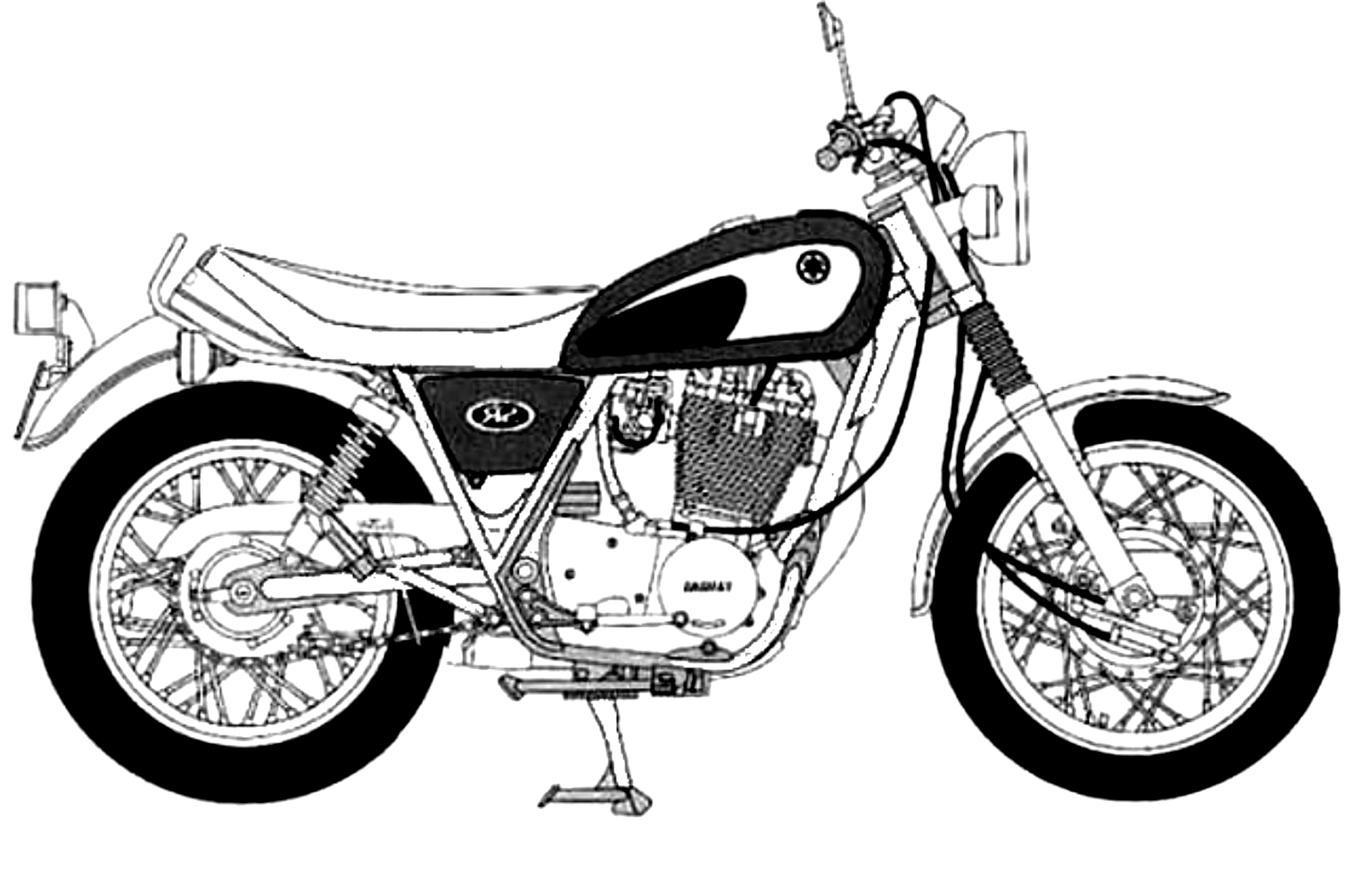 Disegno 24 di motociclette da stampare e colorare