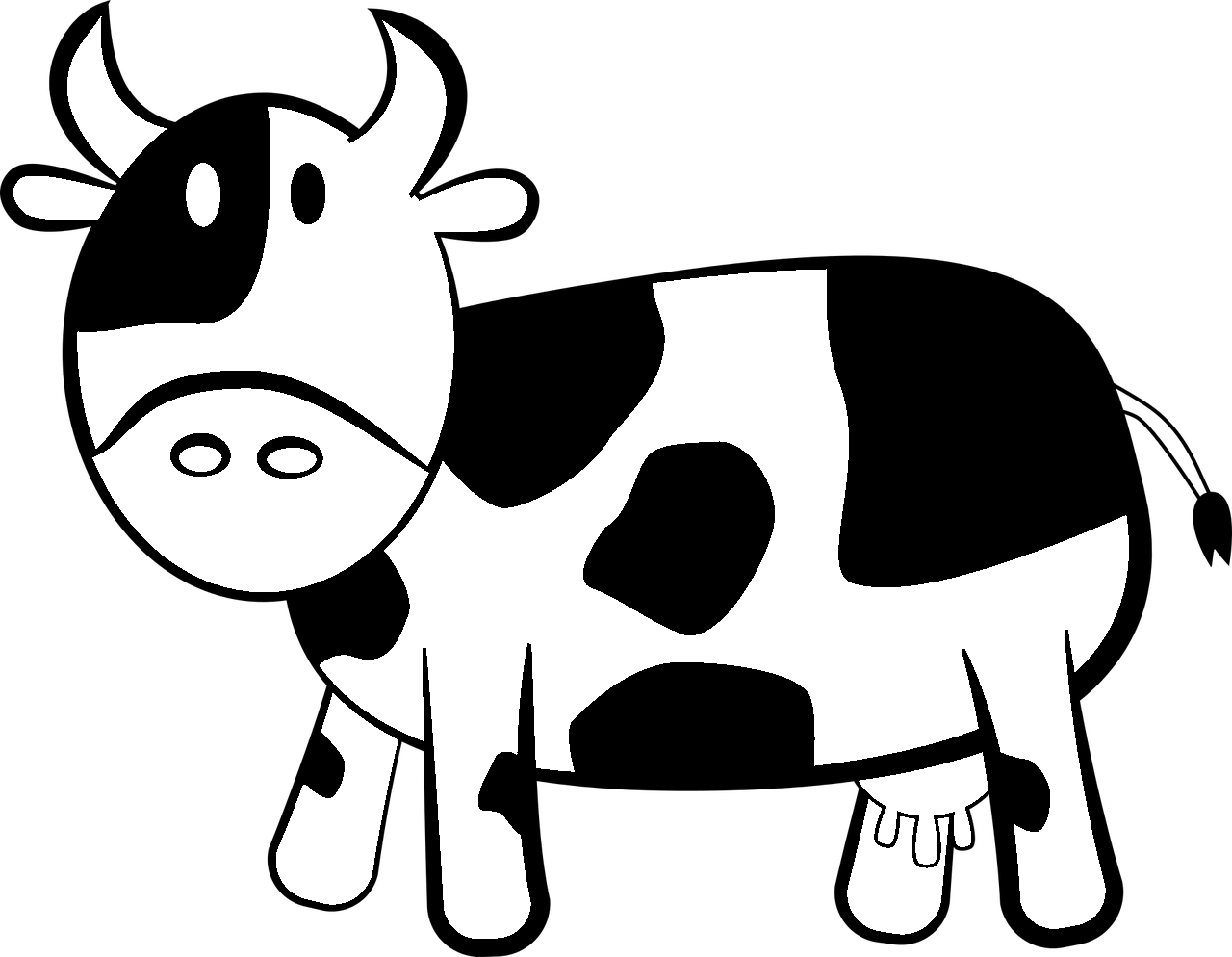 Eenvoudige tekening koe kleurplaat