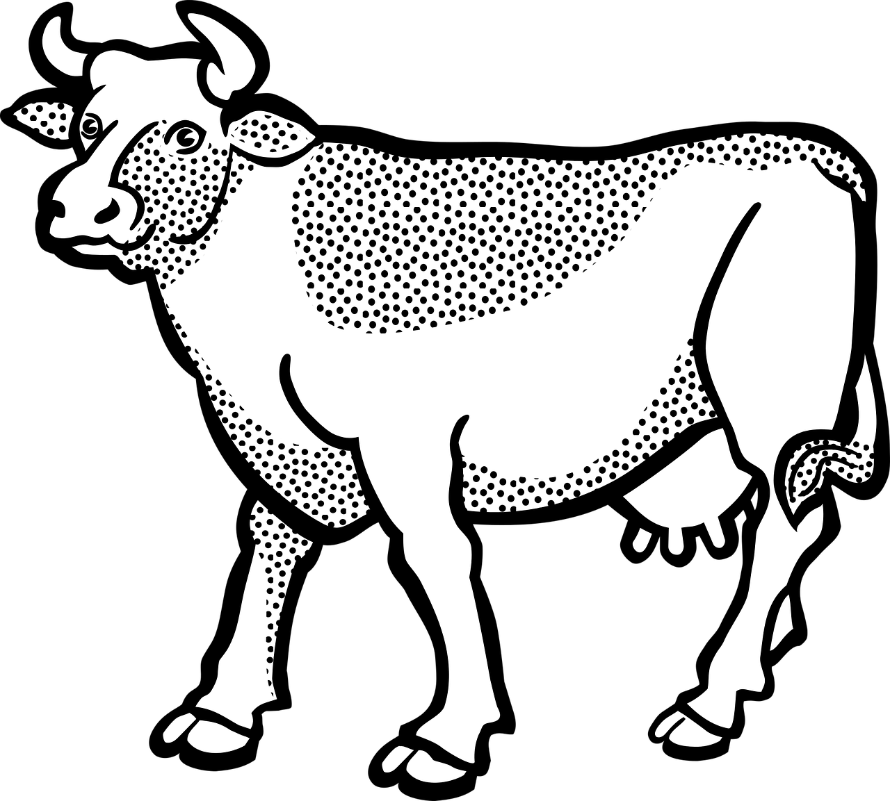 Disegno da colorare di mucca puntinata