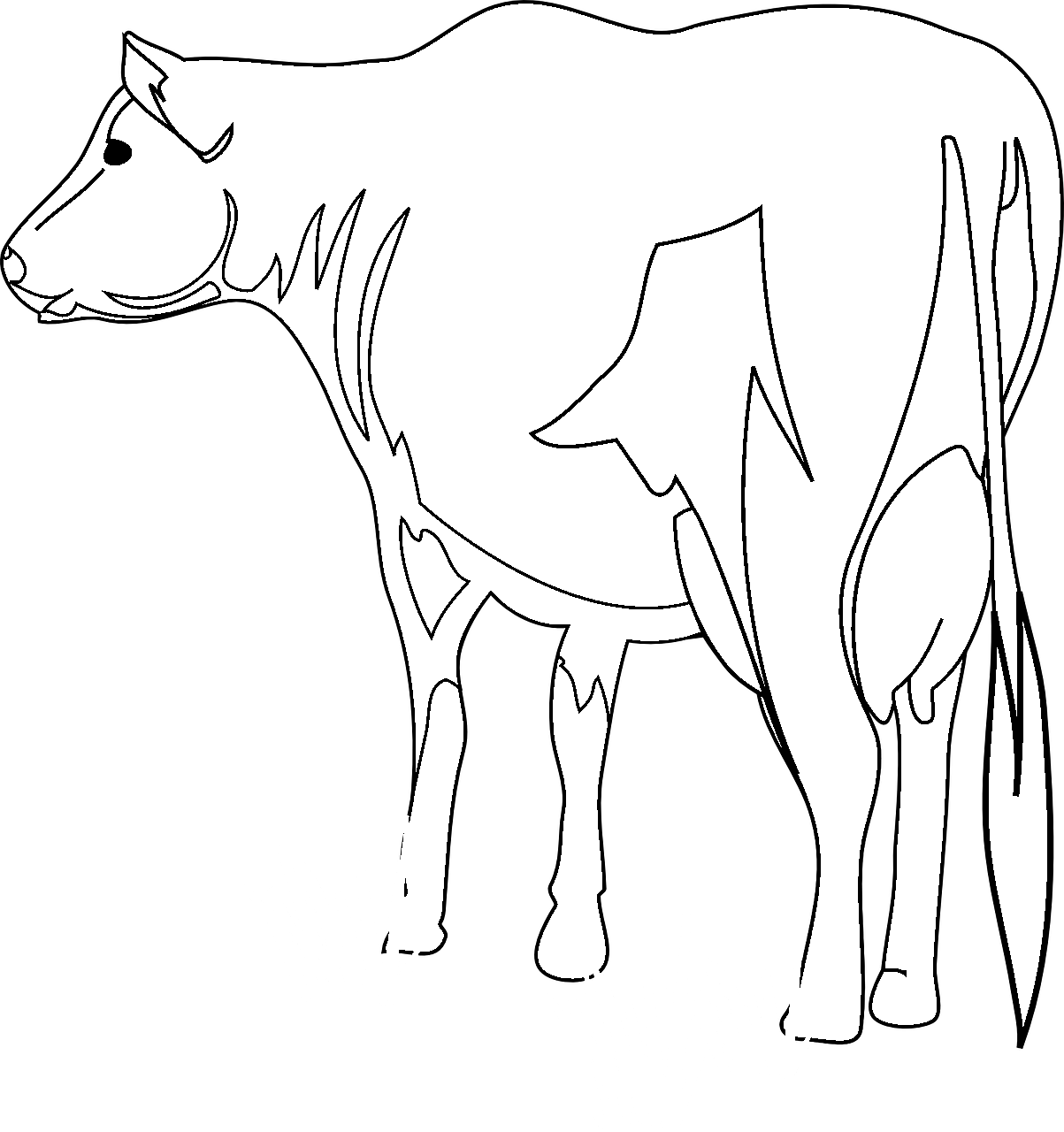 Disegno da colorare di mucca vista dietro