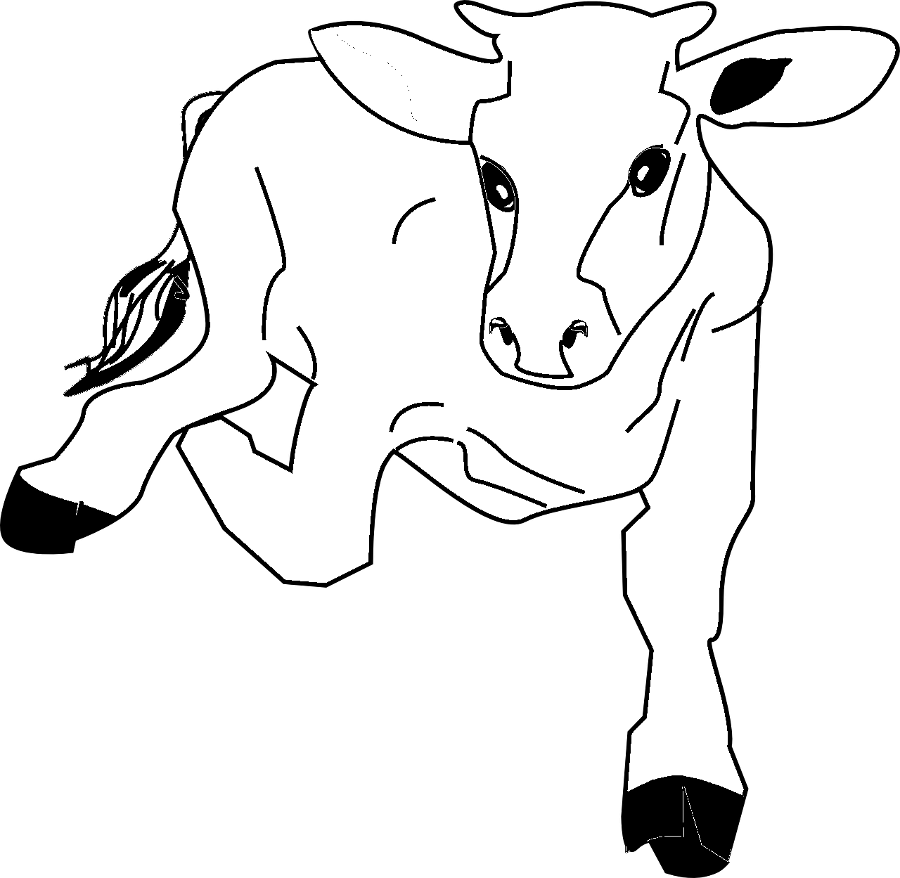 Målarbild för liggande ko
