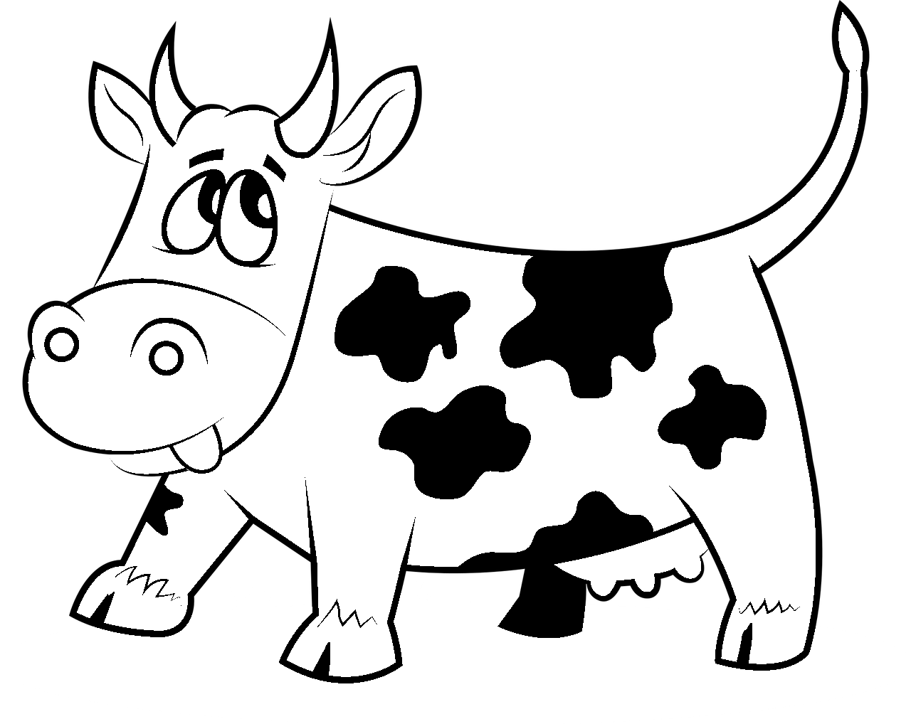 Disegno da colorare di mucca umoristico