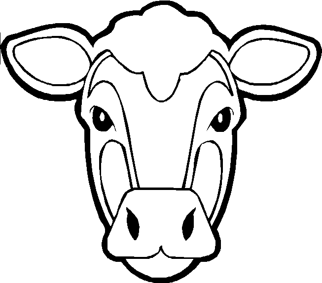 Drawing 3 of cows to print and color