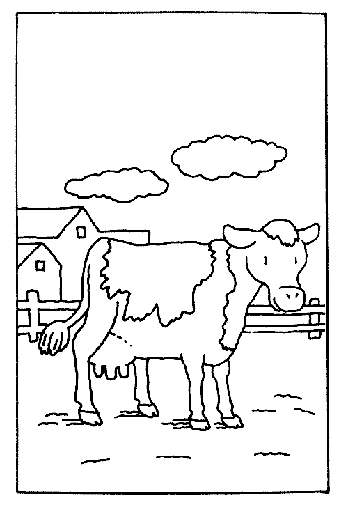 Disegno 7 di mucche da stampare e colorare